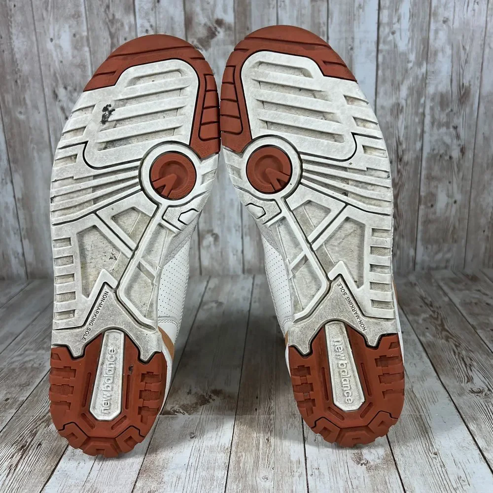 New Balance 550 White‎ Brown Tan Retro Basketball Sneakers Women's Size 10.5